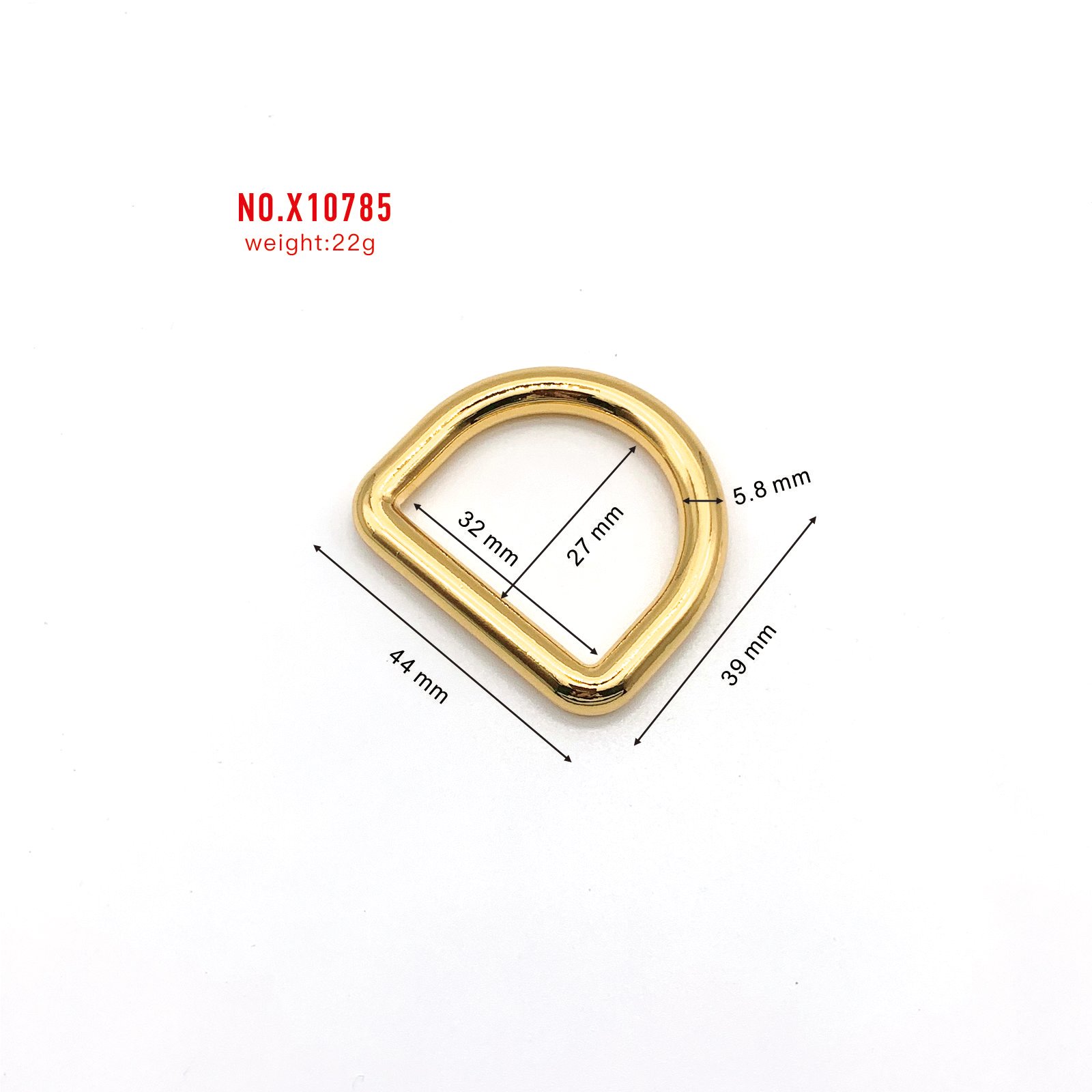 Customized luggage metal female bag shoulder strap belt adjustment pin buckle D ring clothing accessories
