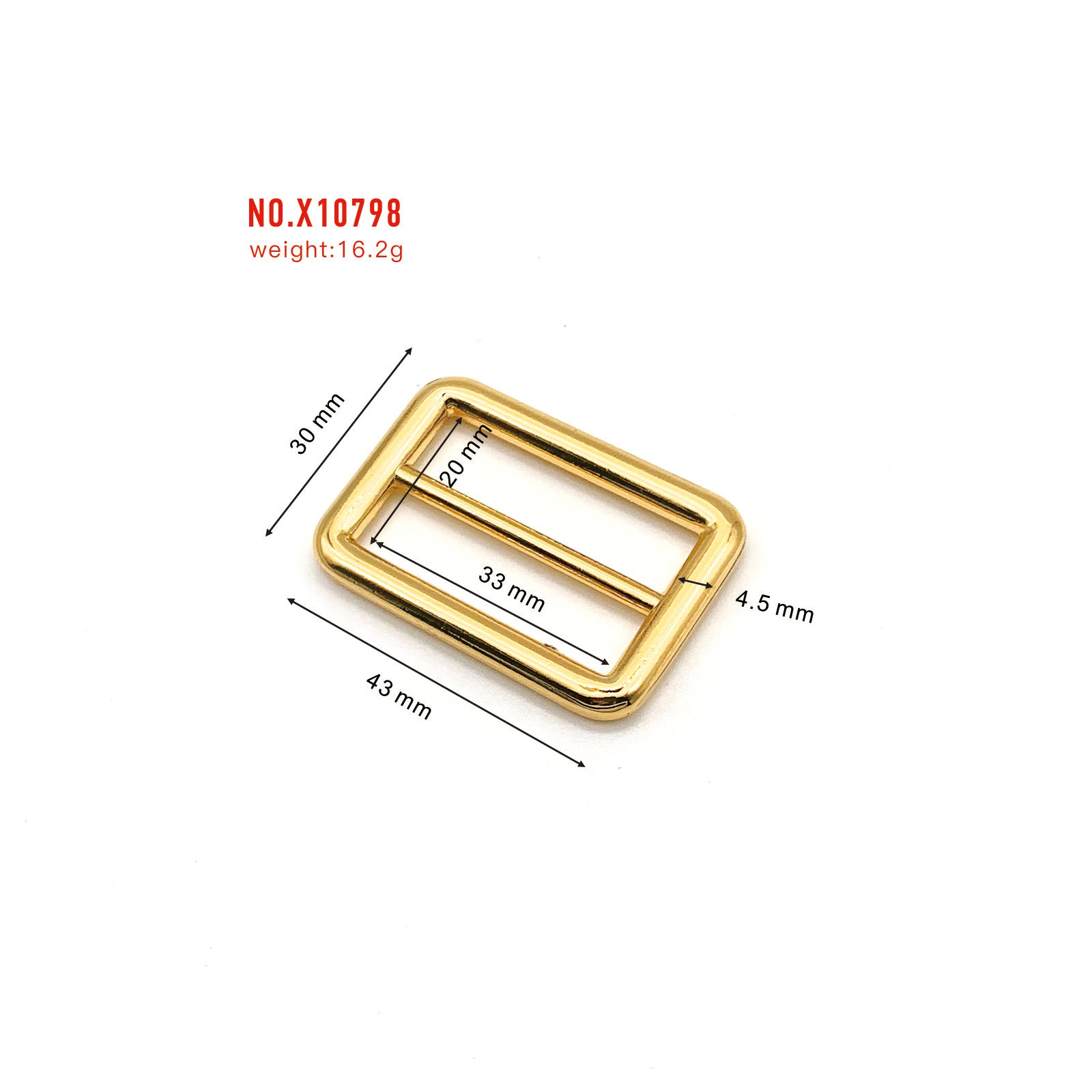 Customized luggage metal female bag shoulder strap belt adjustment pin buckle D ring clothing accessories