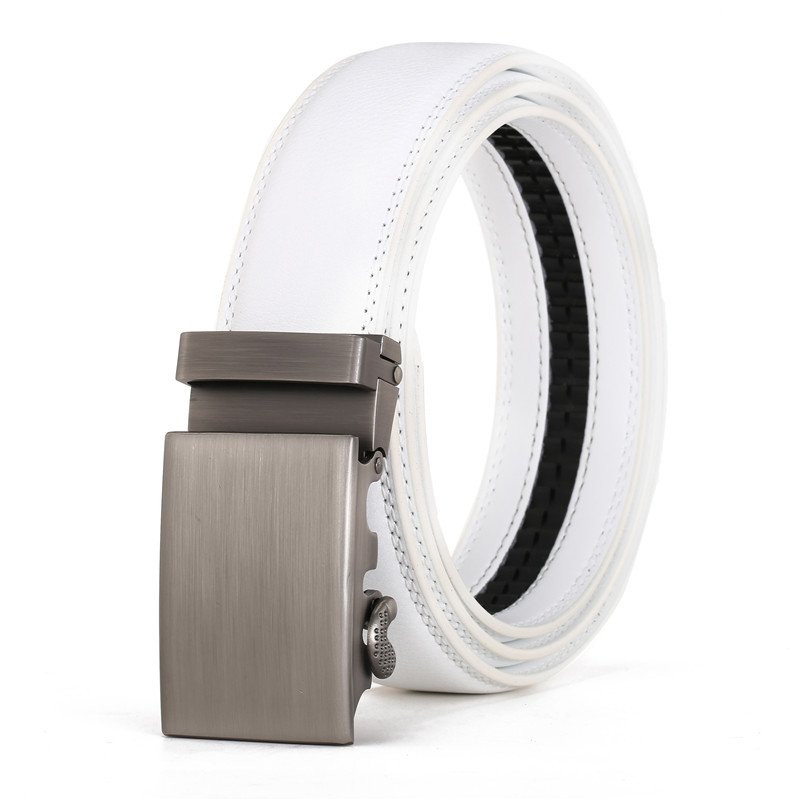 LQbelt New Men's Automatic Buckle Belt Genuine Leather Belts For Men Ratchet Waistband Custom Belt OEM Factory
