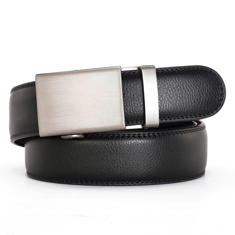 LQbelt New Men's Automatic Buckle Belt Genuine Leather Belts For Men Ratchet Waistband Custom Belt OEM Factory