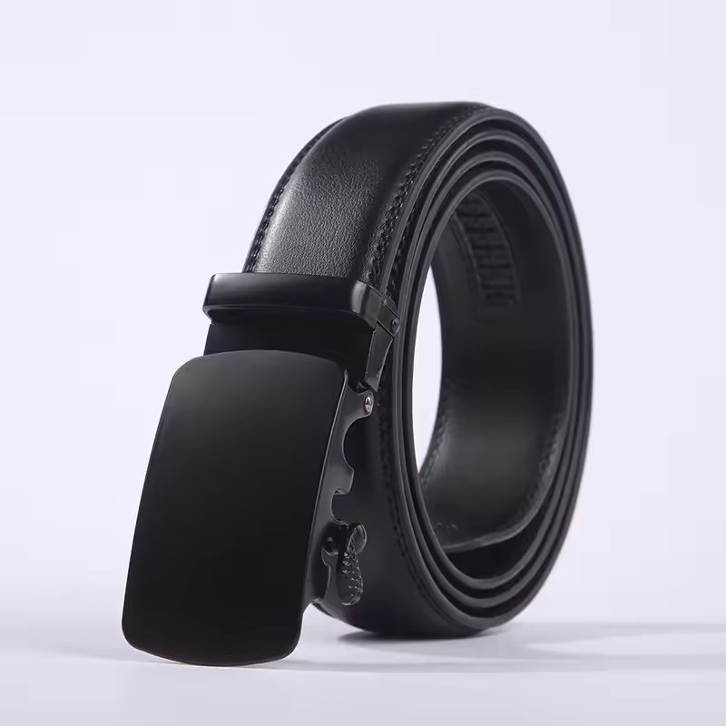 Hot Sale Men's Synthetic Leather Ratchet Dress Belt with Automatic Buckle For Gift