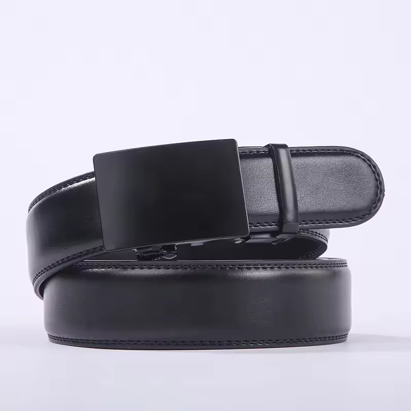 Hot Sale Men's Synthetic Leather Ratchet Dress Belt with Automatic Buckle For Gift
