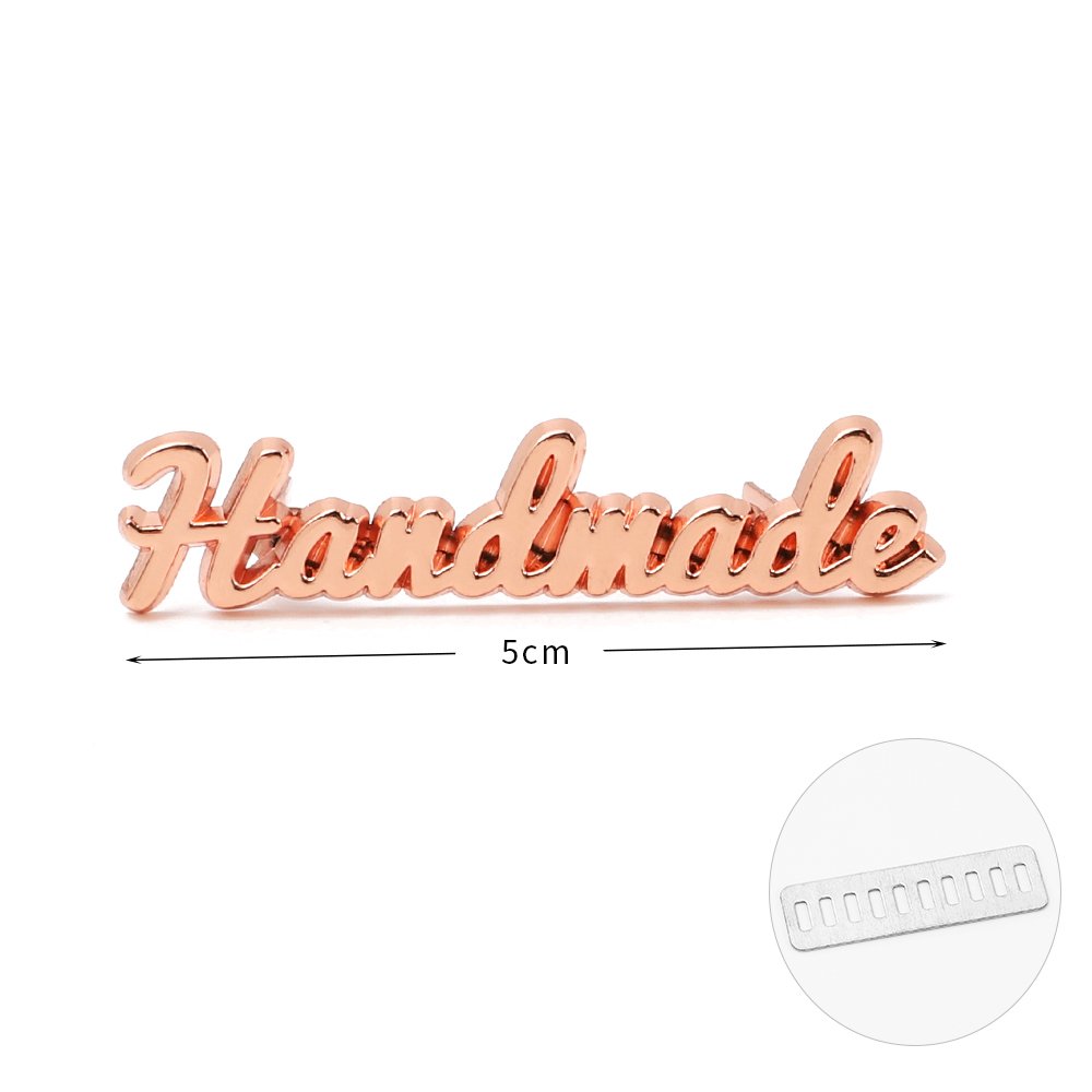 50*12mm Handmade Letters Metal Bag Label Handcraft Decorative Tags for Purse Buckles DIY Hardware Sewing Accessories