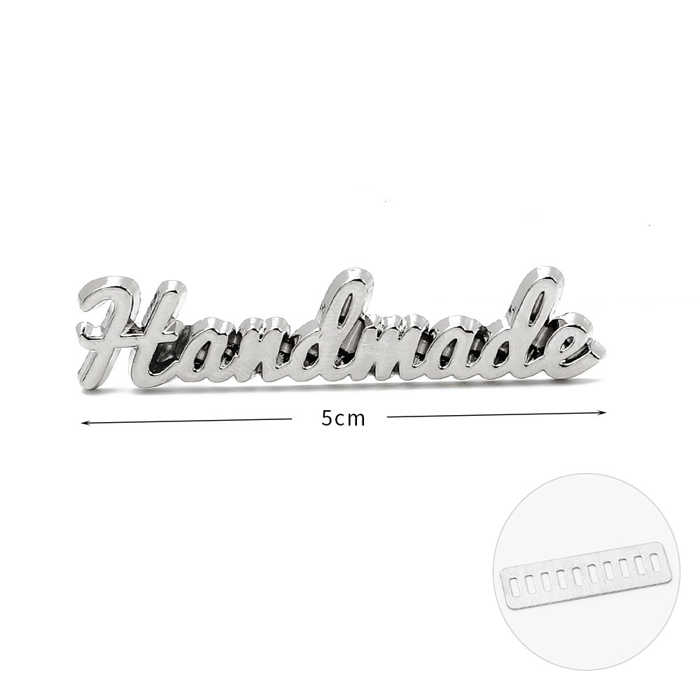 50*12mm Handmade Letters Metal Bag Label Handcraft Decorative Tags for Purse Buckles DIY Hardware Sewing Accessories