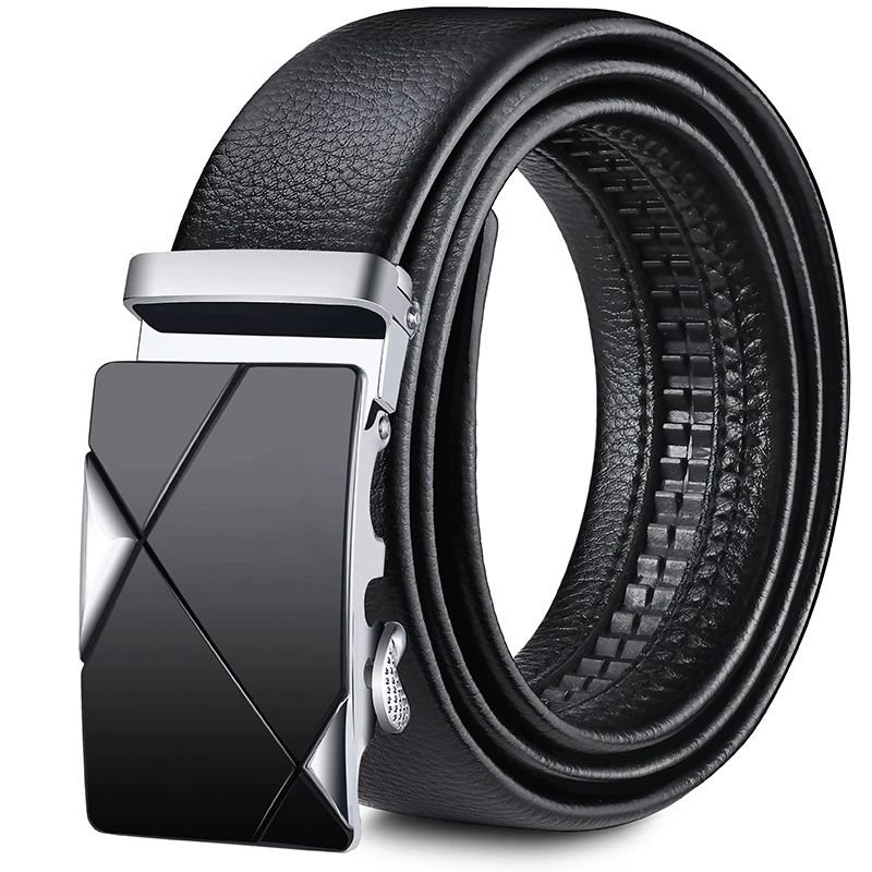 Men's genuine leather belt automatic buckle belt, cowhide belt, simple fashion waistband