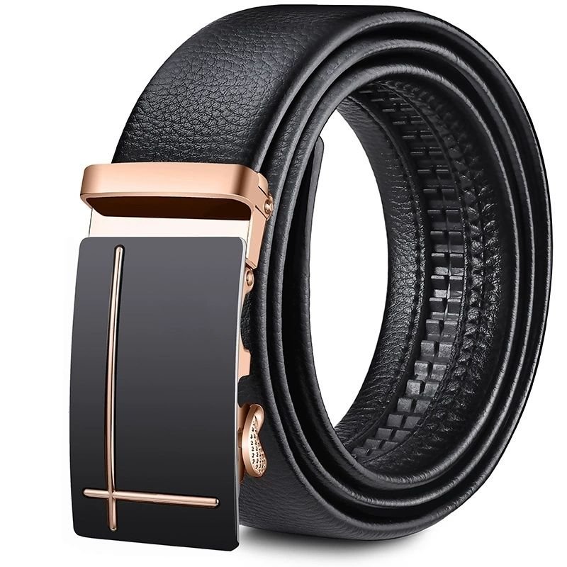 Men's genuine leather belt automatic buckle belt, cowhide belt, simple fashion waistband