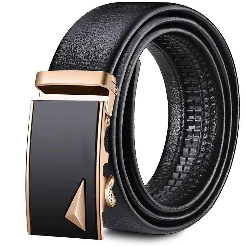 Men's genuine leather belt automatic buckle belt, cowhide belt, simple fashion waistband