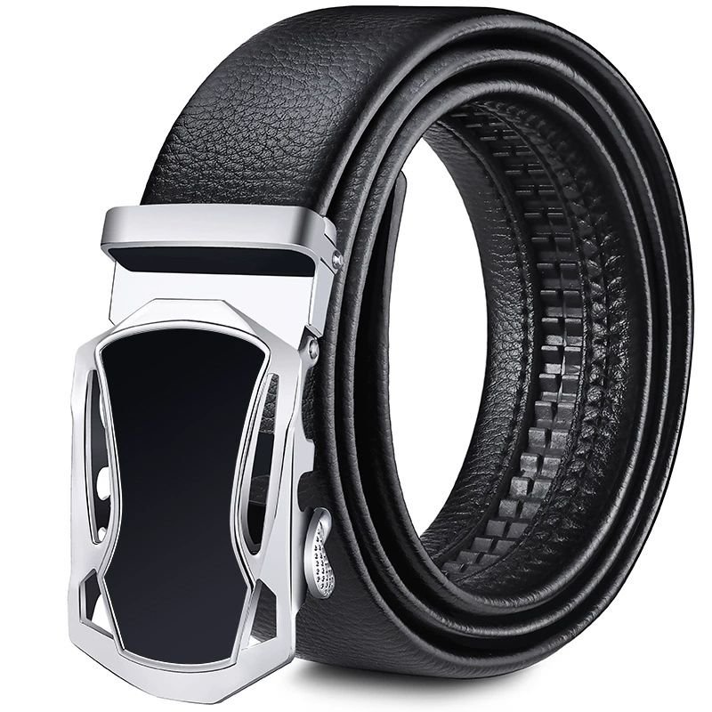 Men's genuine leather belt automatic buckle belt, cowhide belt, simple fashion waistband