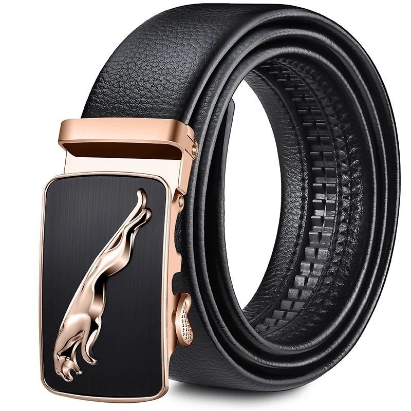 Men's genuine leather belt automatic buckle belt, cowhide belt, simple fashion waistband