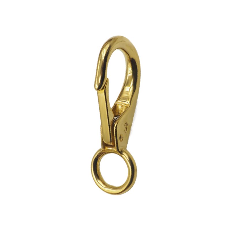 Brass pet dog buckle hook copper fixed hook handmade leather luggage buckle pure copper keychain