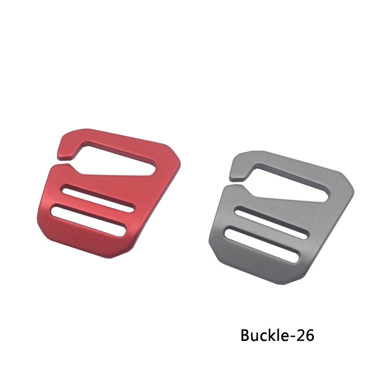 20/25mm Anodized Black Aluminum Belt Buckle For Outdoor Backpack Webbing