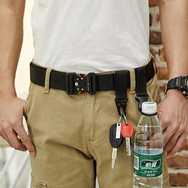Metal Buckle Genuine Tactical Belt Quick Release Outdoor Belt Nylon Sports Accessories Men And Women Black Jeans Belt