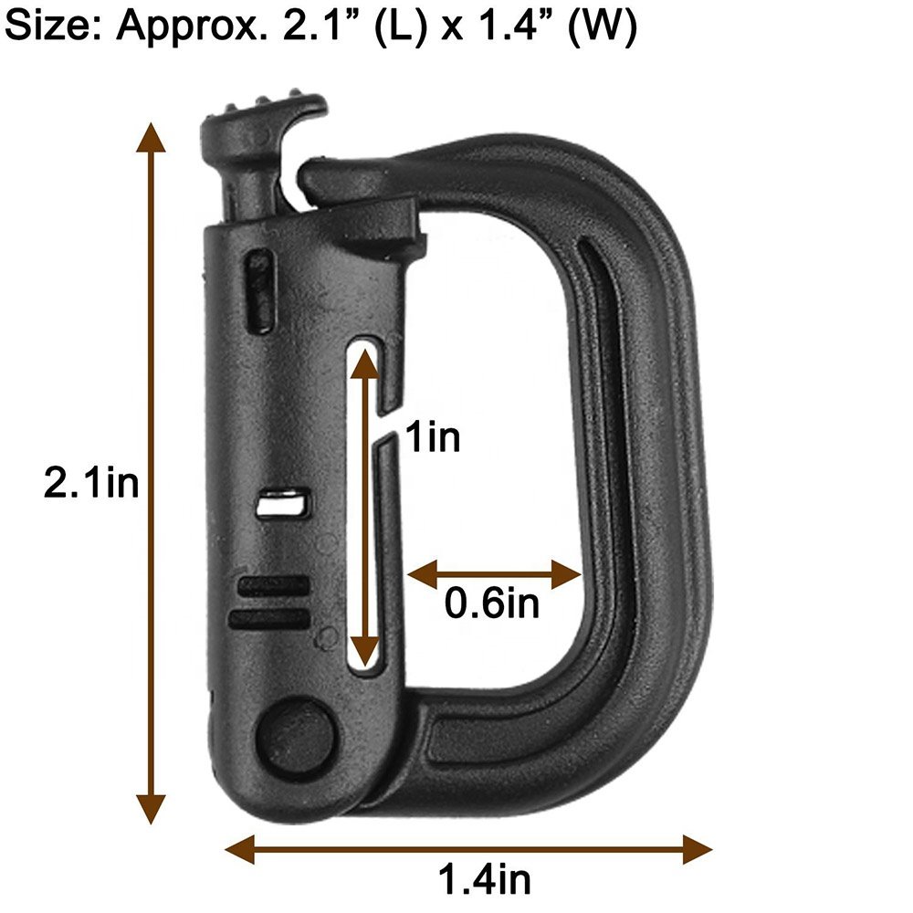 Tactical Safety Lock D-ring Carabiner Grimloc Hook Clip Molle Webbing Buckle For backpack molle system