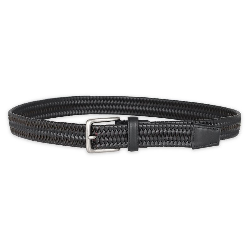 Factory wholesale genuine leather men belt pin buckle woven belt real leather belts for men