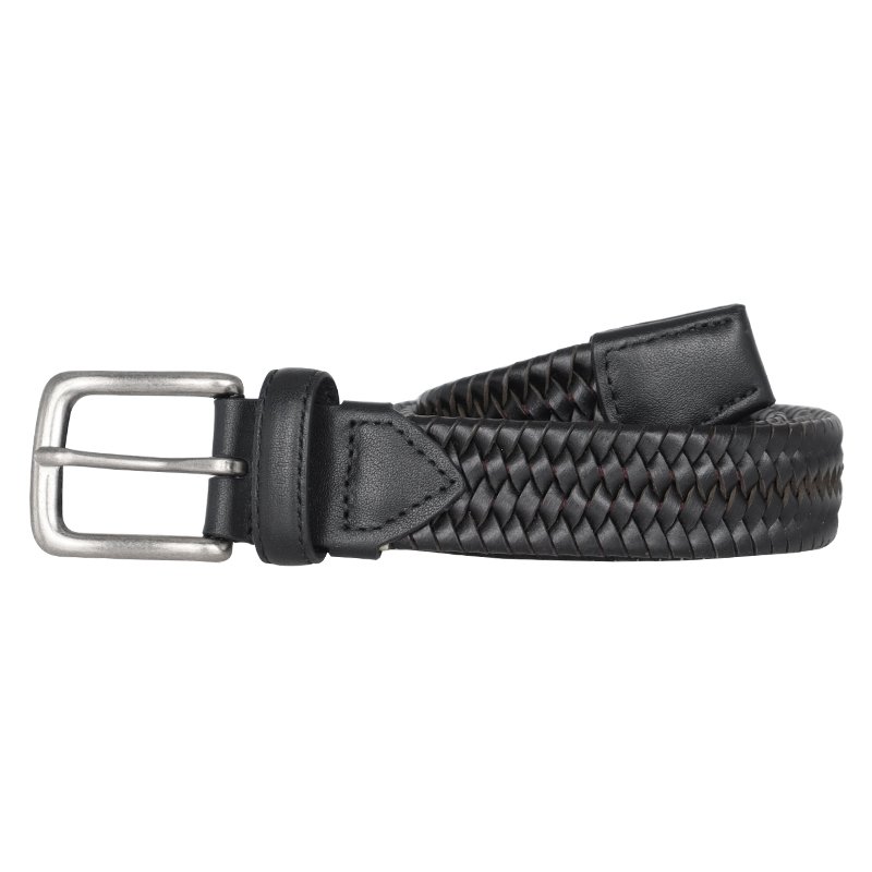 Factory wholesale genuine leather men belt pin buckle woven belt real leather belts for men