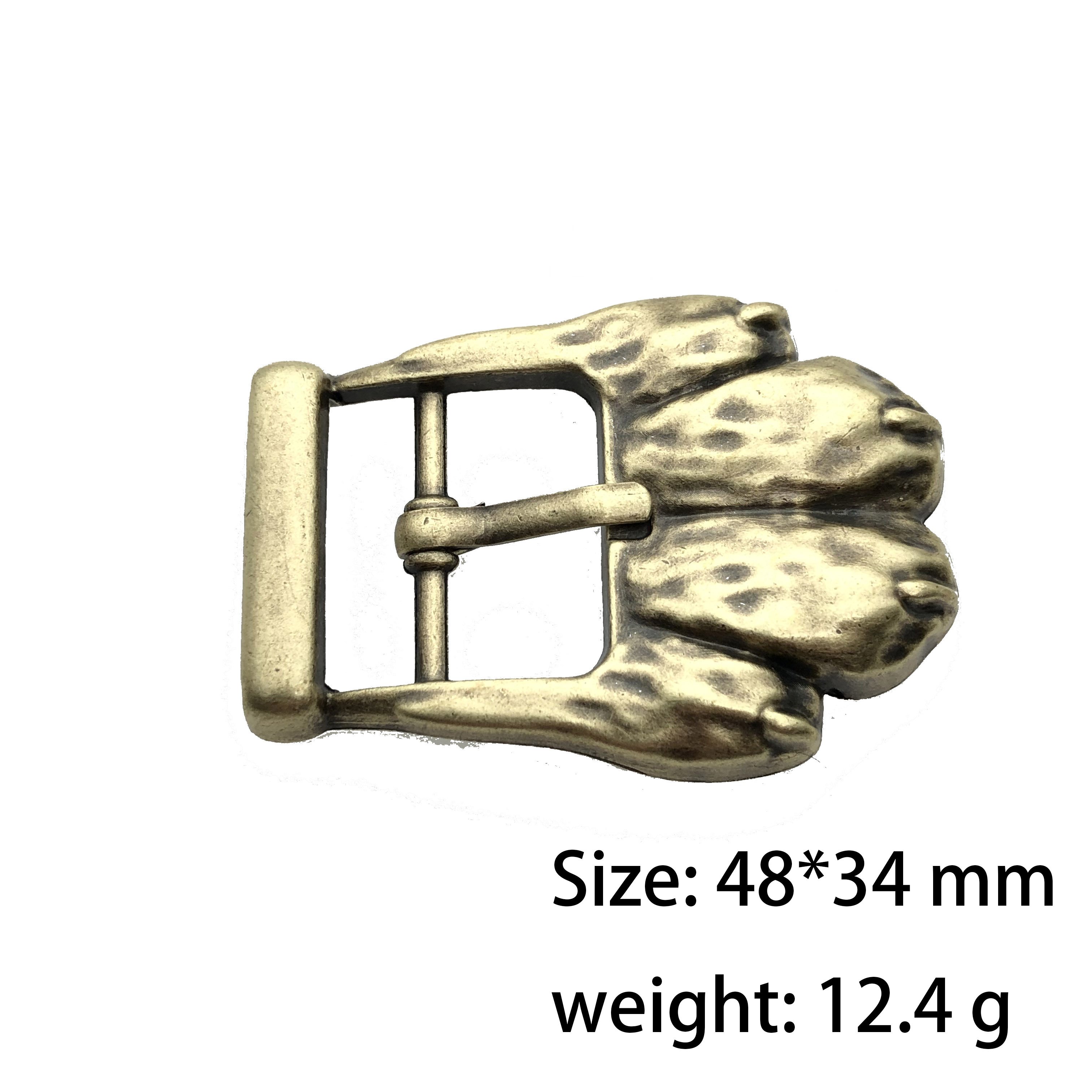 High Quality OEM/ODM Custom Logo Plating Antique Brass Silver Alloy Metal Center Bar Pin Belt Buckle