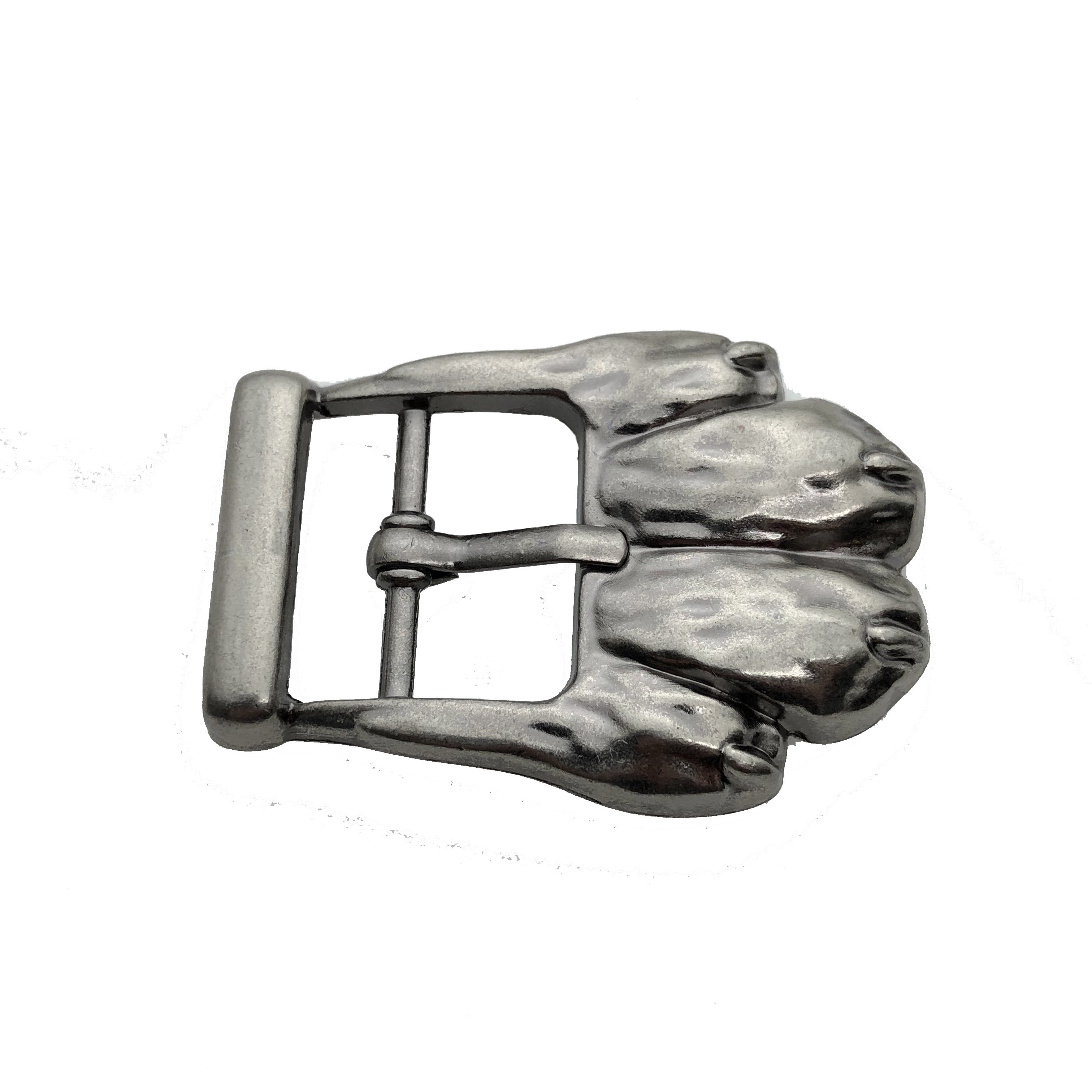 High Quality OEM/ODM Custom Logo Plating Antique Brass Silver Alloy Metal Center Bar Pin Belt Buckle