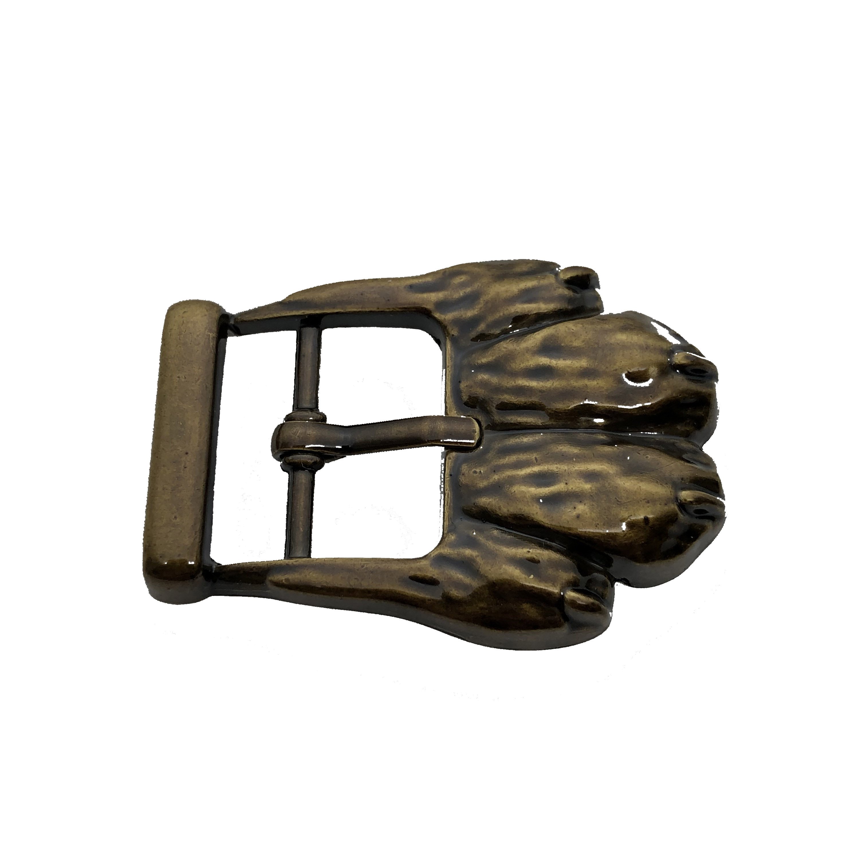 High Quality OEM/ODM Custom Logo Plating Antique Brass Silver Alloy Metal Center Bar Pin Belt Buckle