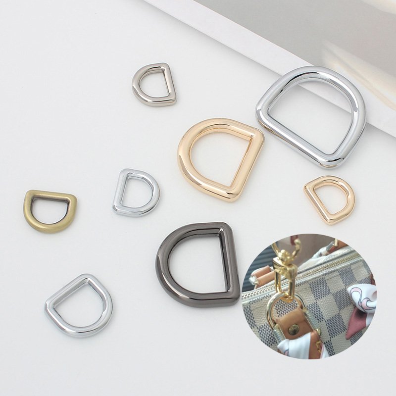 zinc 15 25mm 40mm 1" metal black gun hardware double zipper flat weld on screw opening d-ring set brass d ring buckle for bag