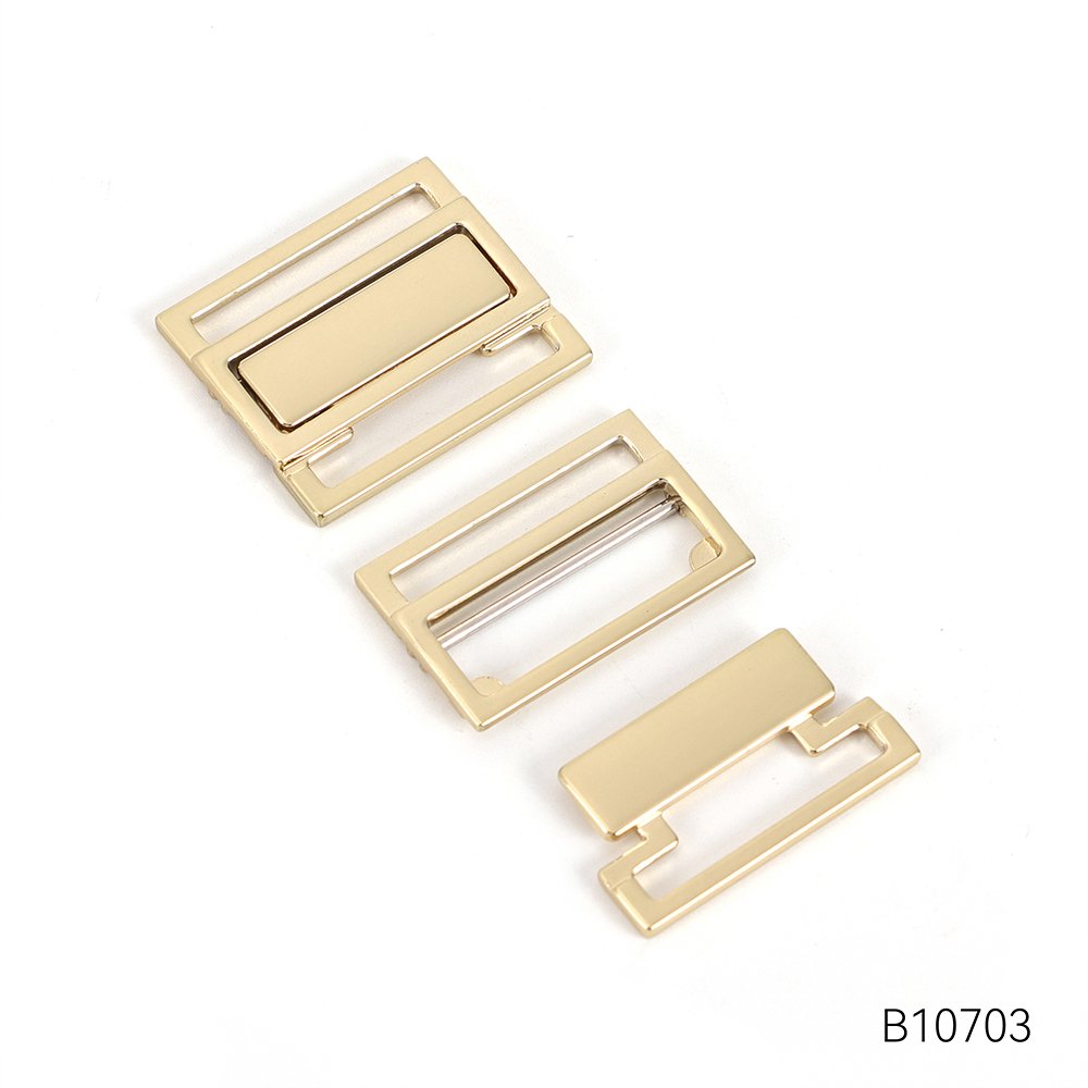 Custom Logo Rust Resistant Swimwear Connector Rose Gold Custom Shape Nickle Free Sliver Bikini Buckle