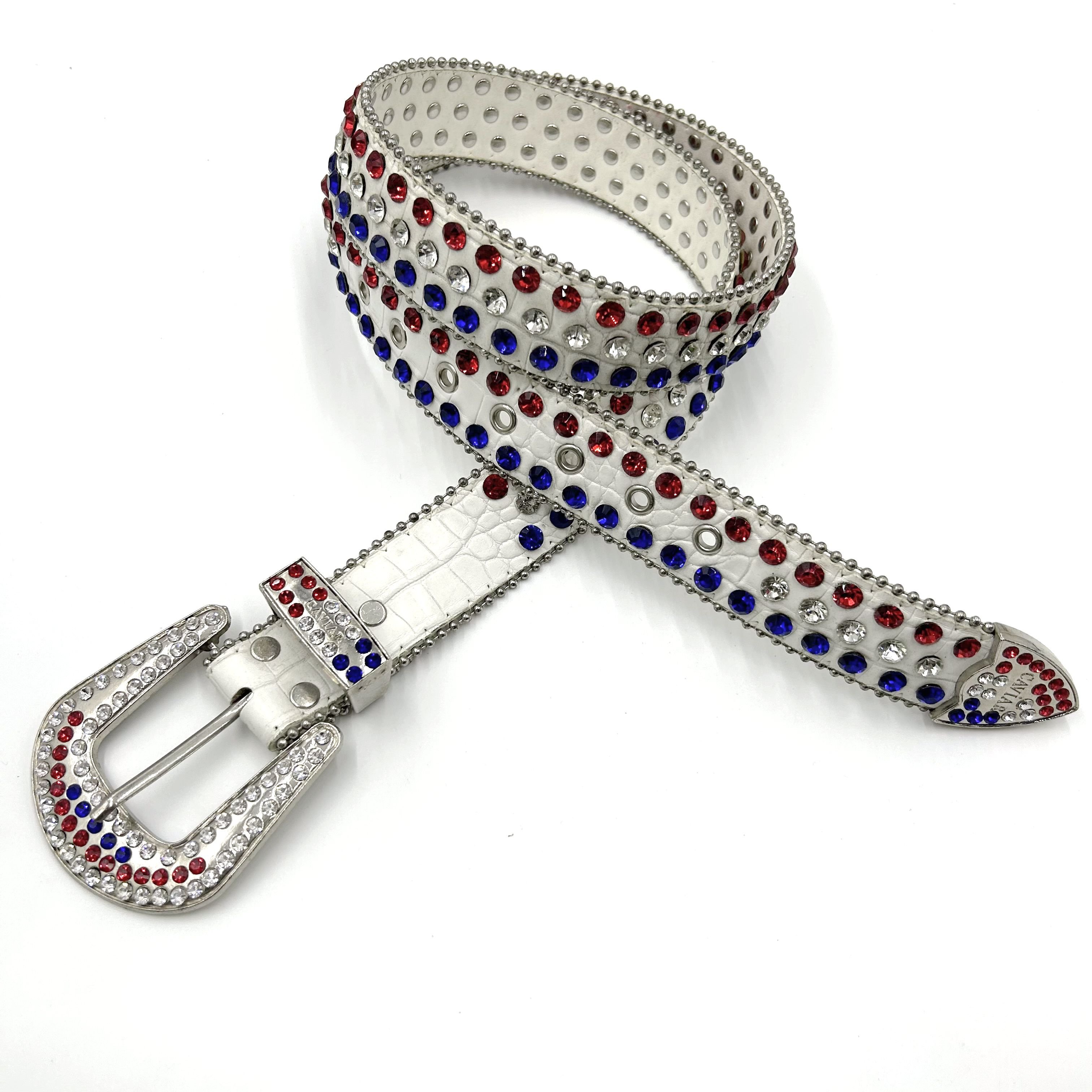 New design Fashion blingbling diamond girl belt with alloy buckle for men and women colorful pu diamond Rhinestone belt