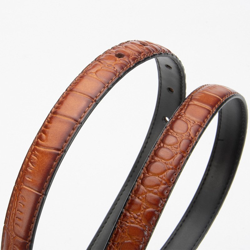 Luxury Retro Crocodile Pattern Genuine Leather Belt Metal Gold Heart Buckle Female Waist Belt Decorative Jeans