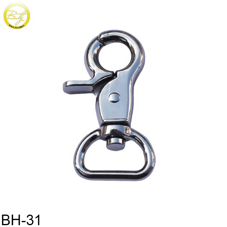Wholesale silver color metal hook making snaphookrelease buckle for dog key chain
