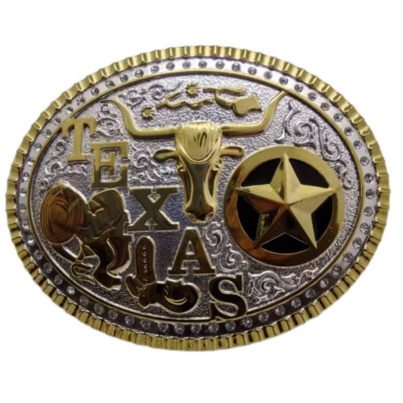 Wholesale hot sale stock Western Oval Shaped Antique Belt Buckle