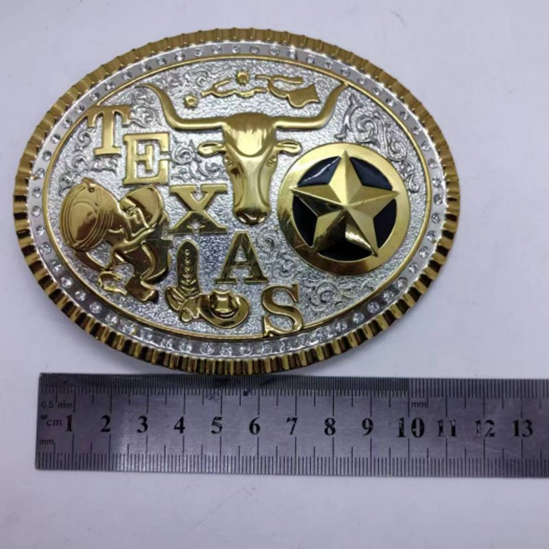 Wholesale hot sale stock Western Oval Shaped Antique Belt Buckle