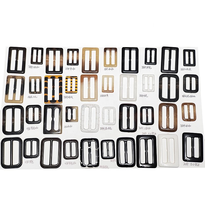New 2024 plastic resin women coats coffee black belt buckle Rectangle waist buckle buttons for clothing