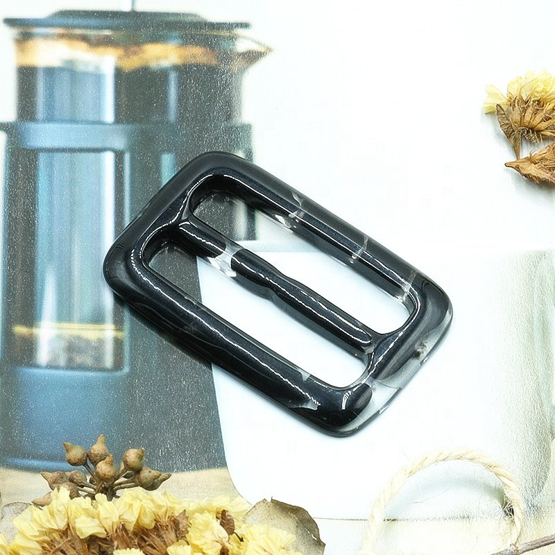 New 2024 plastic resin women coats coffee black belt buckle Rectangle waist buckle buttons for clothing