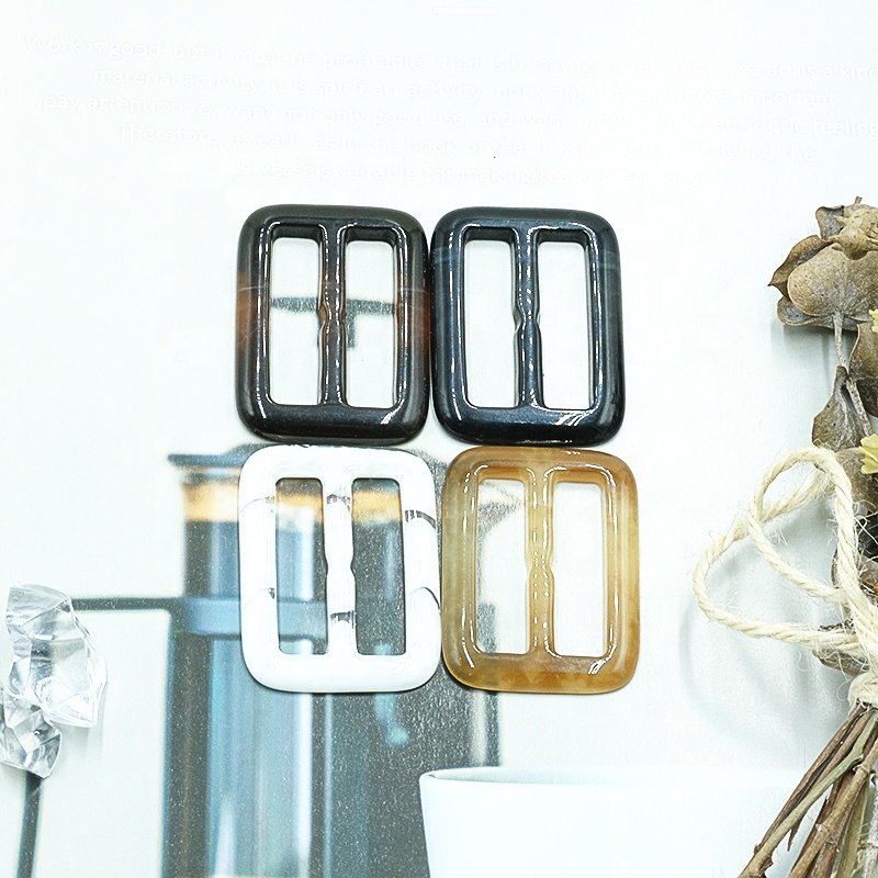 New 2024 plastic resin women coats coffee black belt buckle Rectangle waist buckle buttons for clothing