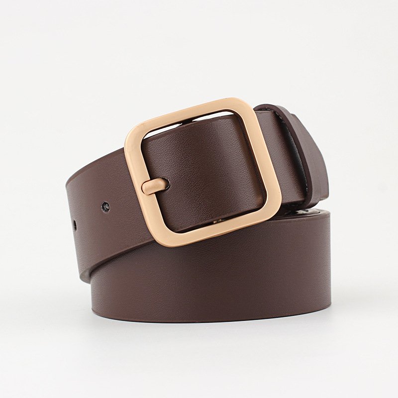 Spot Supply Korean Fashion New PU Women's Belt Student Pants Belt Square Pin Buckle Belt