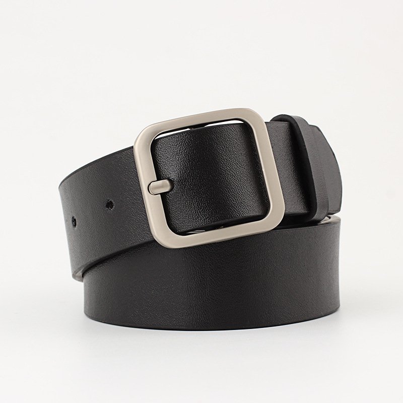Spot Supply Korean Fashion New PU Women's Belt Student Pants Belt Square Pin Buckle Belt