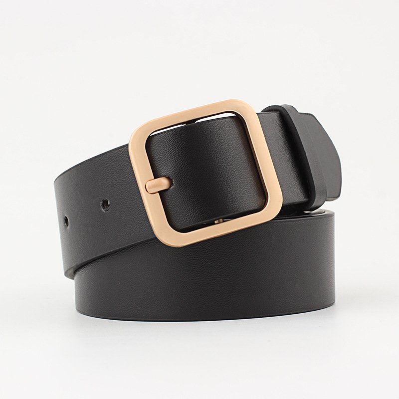 Spot Supply Korean Fashion New PU Women's Belt Student Pants Belt Square Pin Buckle Belt