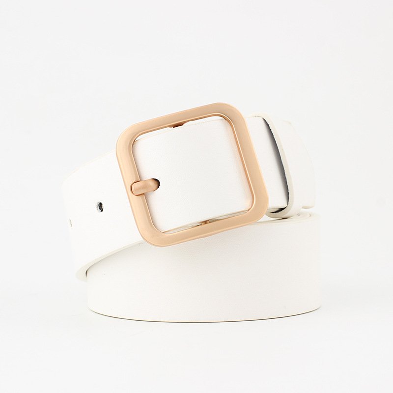 Spot Supply Korean Fashion New PU Women's Belt Student Pants Belt Square Pin Buckle Belt