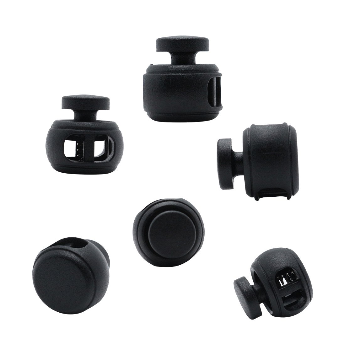 Hot Sale Custom Round Cord Stoppers Plastic Elastic Spring Buckle Cord Lock For Hiking Backpack Rope Accessories