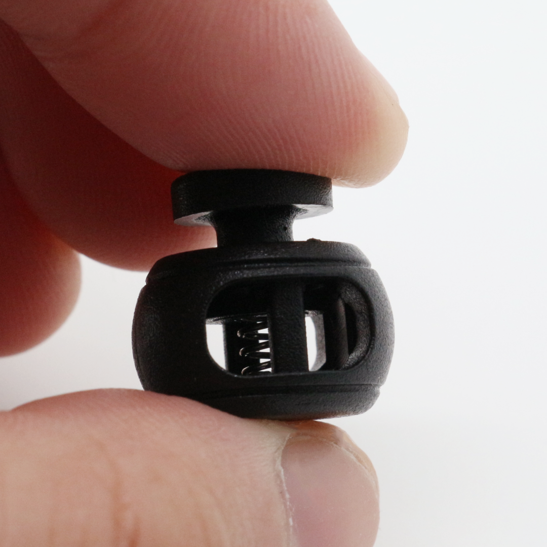 Hot Sale Custom Round Cord Stoppers Plastic Elastic Spring Buckle Cord Lock For Hiking Backpack Rope Accessories