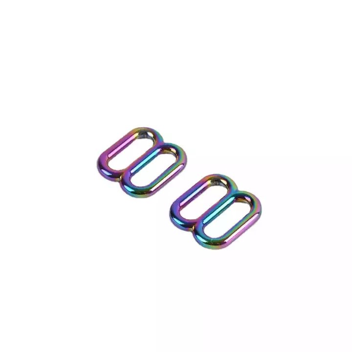 Ivoduff 20mm 25mm 32mm Alloy Rainbow Handbag Slider Buckle Hardware Adjuster Tri-glide Bag Strap Ring