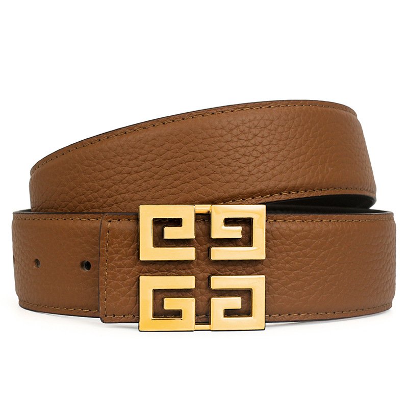 Vintage 38MM Black Brown Cow Hide Genuine Leather Belt For Men With Luxury Square Alloy Buckles