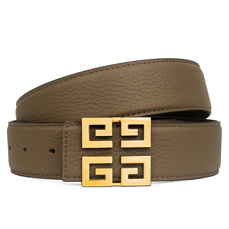 Vintage 38MM Black Brown Cow Hide Genuine Leather Belt For Men With Luxury Square Alloy Buckles