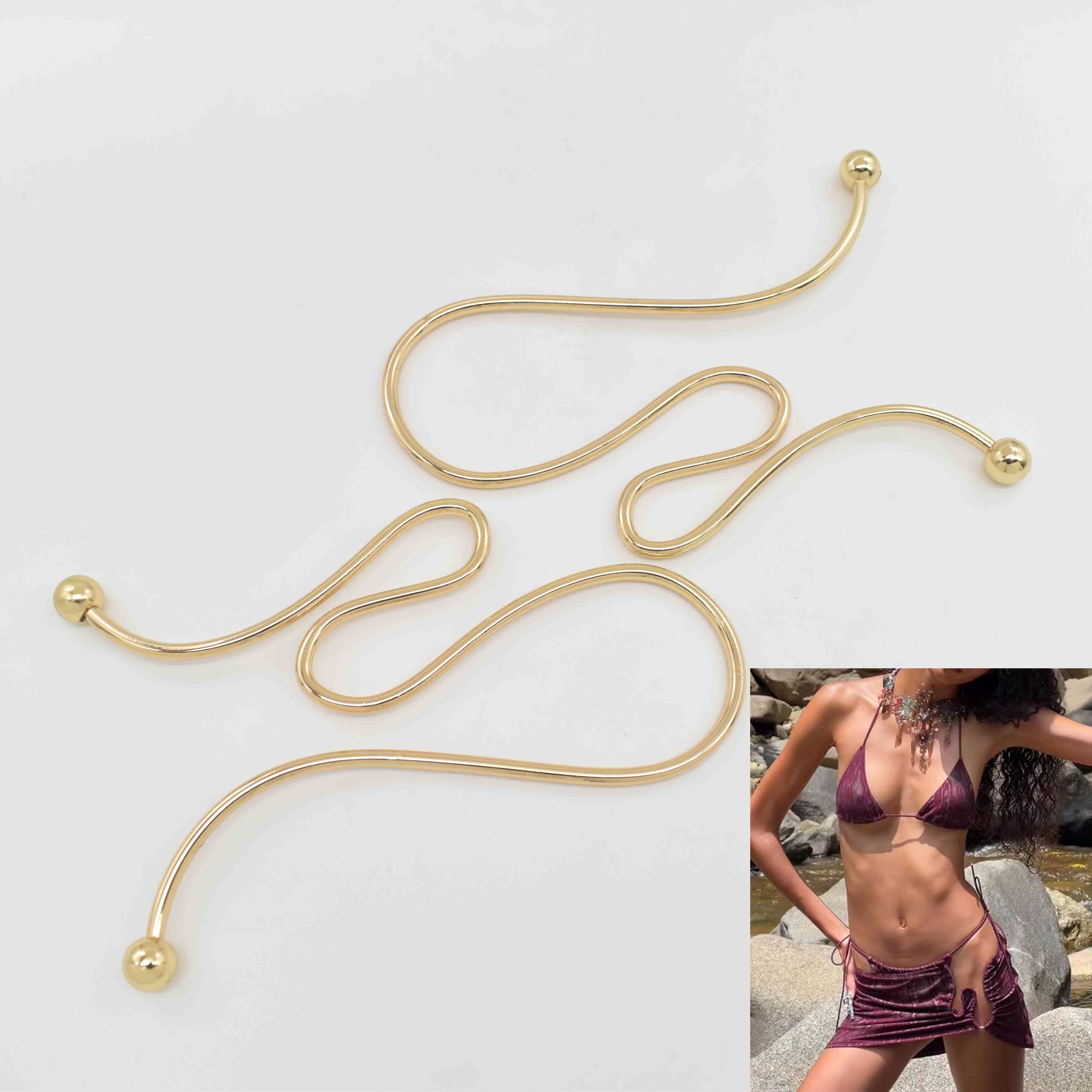 U-7 Eco-friendly High-end Zinc Alloy Underwear Connectors U Rings Rust-proof Buckle For Luxury Swimsuit/Bra/Beach Bikini