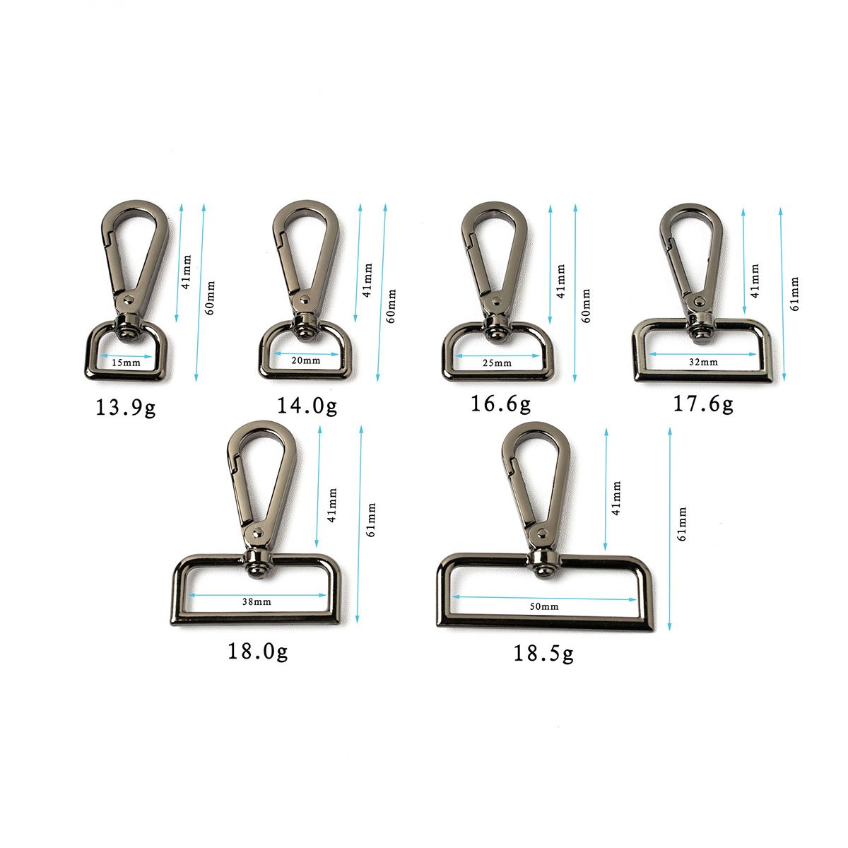 Customized Bag Hardware 20 25 38mm Making Buckles DIY Snap Hook For Bag Hardware Dog Hook Safety Metal Swivel Hooks For Handbag