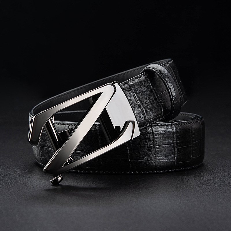 New high-quality men's business belt Pure cowhide leather Letter Z automatic buckle business belt for men Premium gift box
