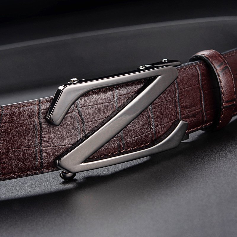 New high-quality men's business belt Pure cowhide leather Letter Z automatic buckle business belt for men Premium gift box