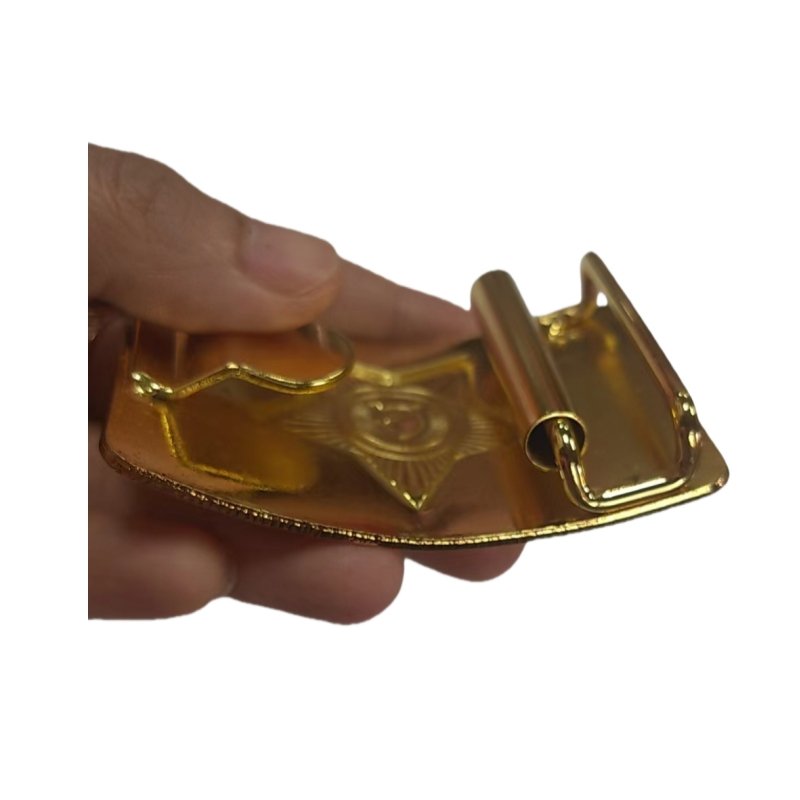 China Factory Custom Metal Brass Shinny Gold Color Smooth Marines Buckles Belt Buckle Webbing Belt Buckles