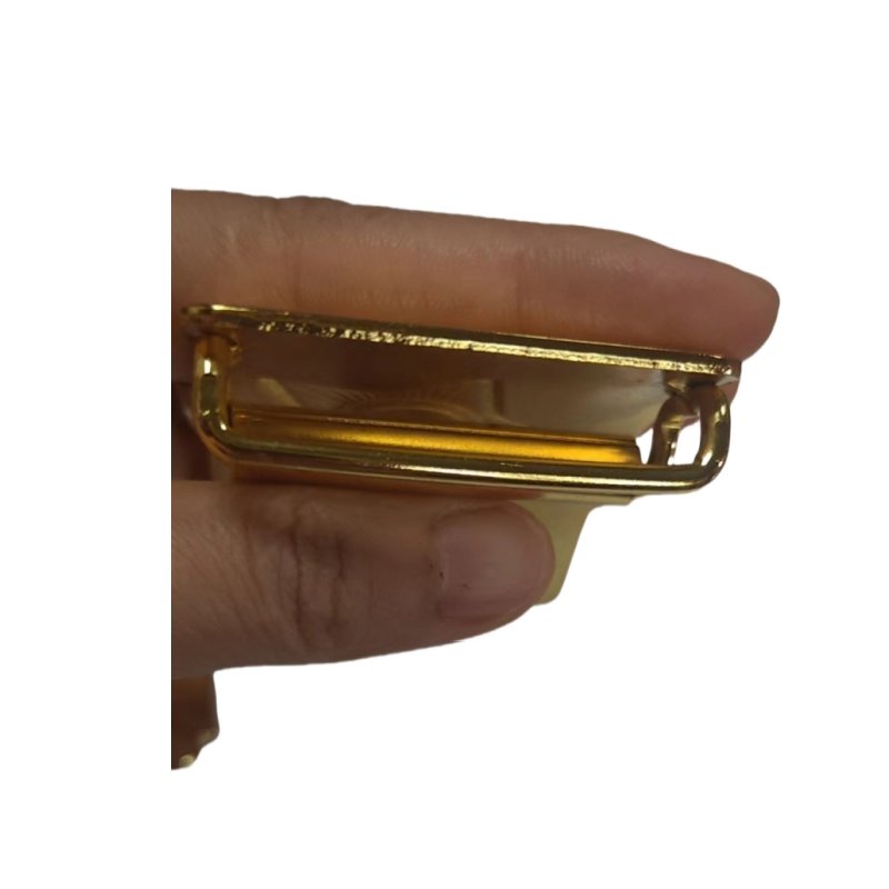 China Factory Custom Metal Brass Shinny Gold Color Smooth Marines Buckles Belt Buckle Webbing Belt Buckles