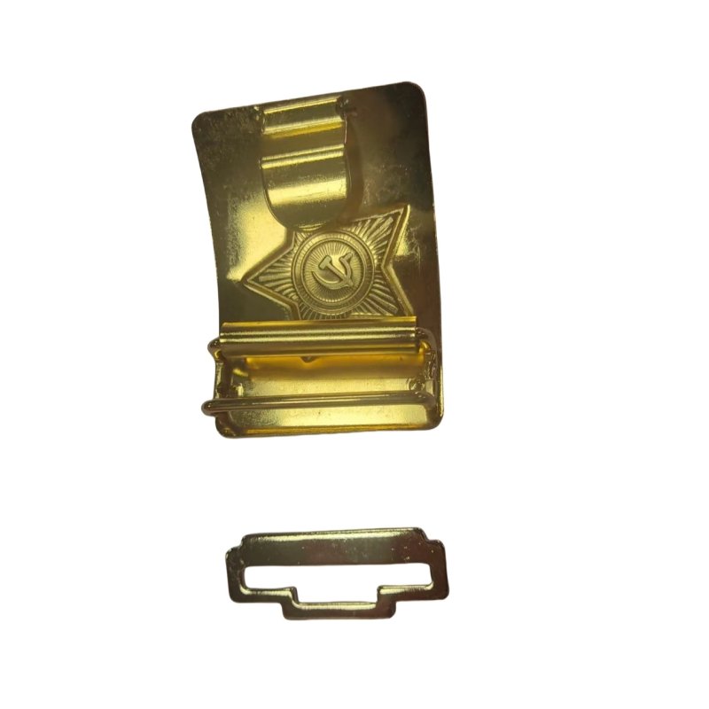 China Factory Custom Metal Brass Shinny Gold Color Smooth Marines Buckles Belt Buckle Webbing Belt Buckles