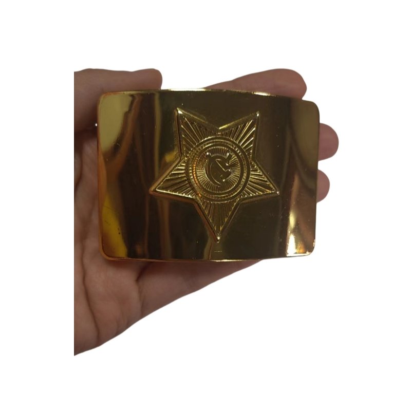 China Factory Custom Metal Brass Shinny Gold Color Smooth Marines Buckles Belt Buckle Webbing Belt Buckles