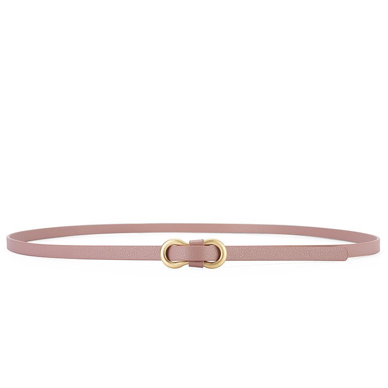 2024 New Fashion Custom Skinny Women Leather Belts With Metal Buckle Solid Black Color Classic Belts